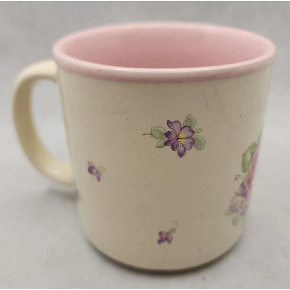 Vintage 1987 I‎ Love You Mom Coffee Cup Mug Lefton China Handpainted MS